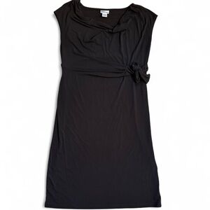 Motherhood Maternity Black Short Cap Sleeve Faux Wrap Dress Small